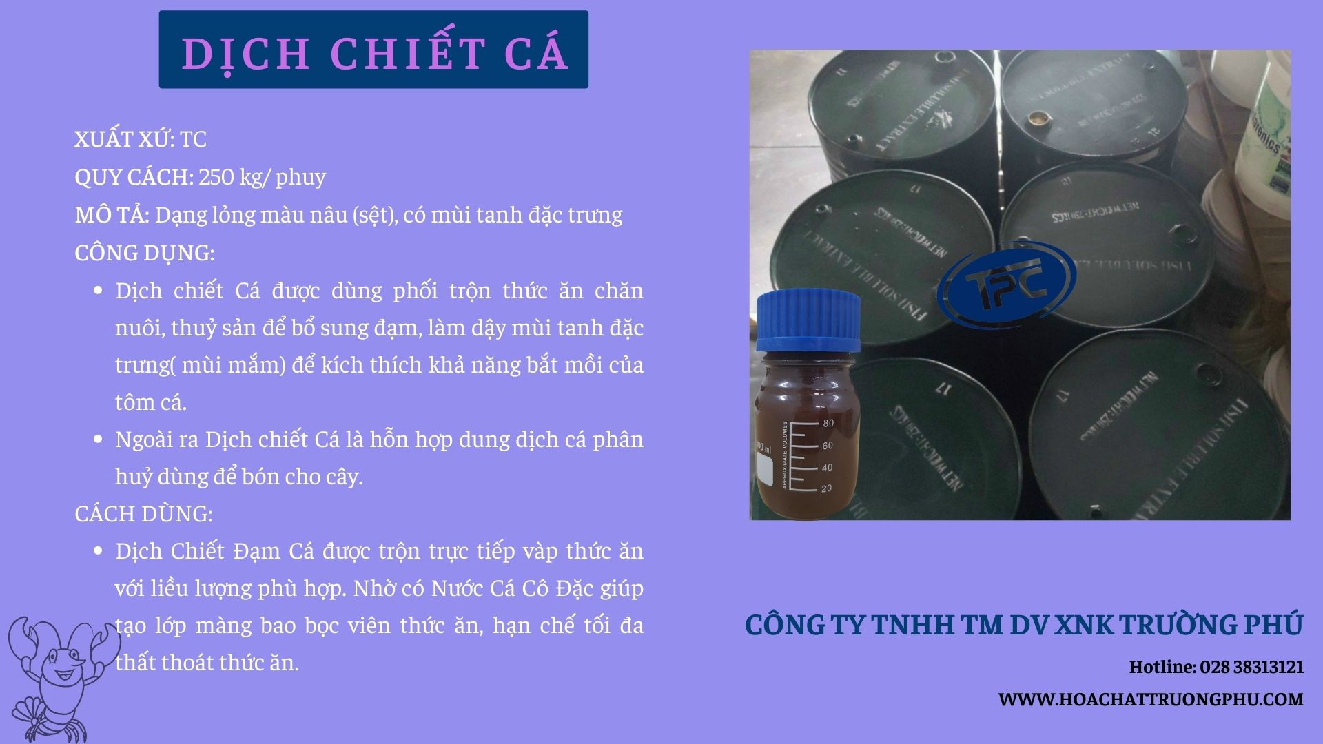 Dịch cá ngừ Thái Lan, phuy 250 kg